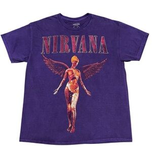 Nirvana In Utero Officially Licensed Band Merch Purple Vintage L Retro 90s Rock